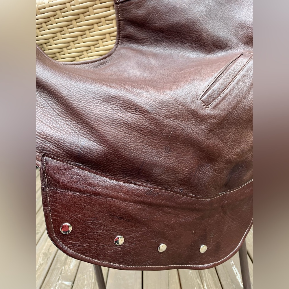 Coronado Bison Leather Laredo Concealed Carry Western Vest Brown Handmade Retro - Picture 11 of 16